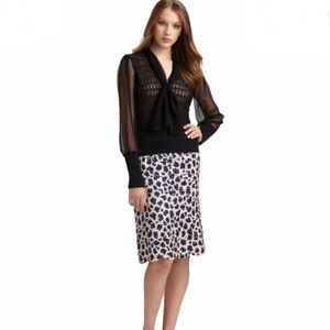 Tory Burch MERI Skirt Silk Bambo Blue Leopard 4